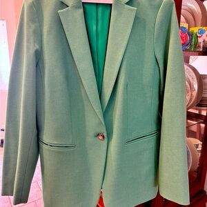 Ann Taylor Academia Textured Hutton Blazer. Green. Size 12 Great Condition.